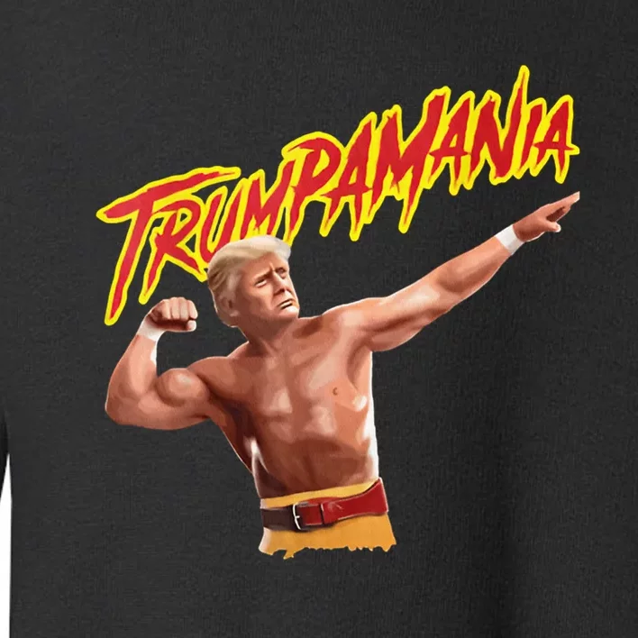 Funny Trumpmania Wrestling Meme 2024 Let Trumpamania Run Wild Toddler Sweatshirt