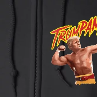 Funny Trumpmania Wrestling Meme 2024 Let Trumpamania Run Wild Full Zip Hoodie