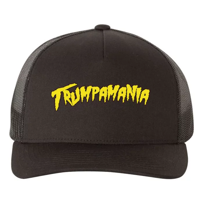 Funny Trump Wrestling Meme Fake News Trumpamania Text Quotes Funny Yupoong Adult 5-Panel Trucker Hat