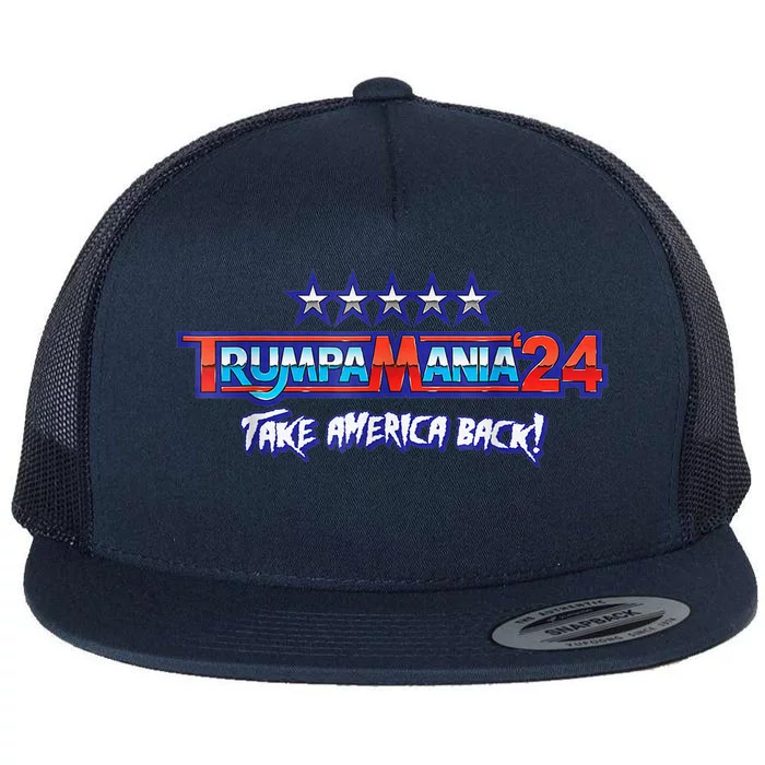 Funny Trump Wrestling Meme Fake News Trumpamania Take America Back Flat Bill Trucker Hat