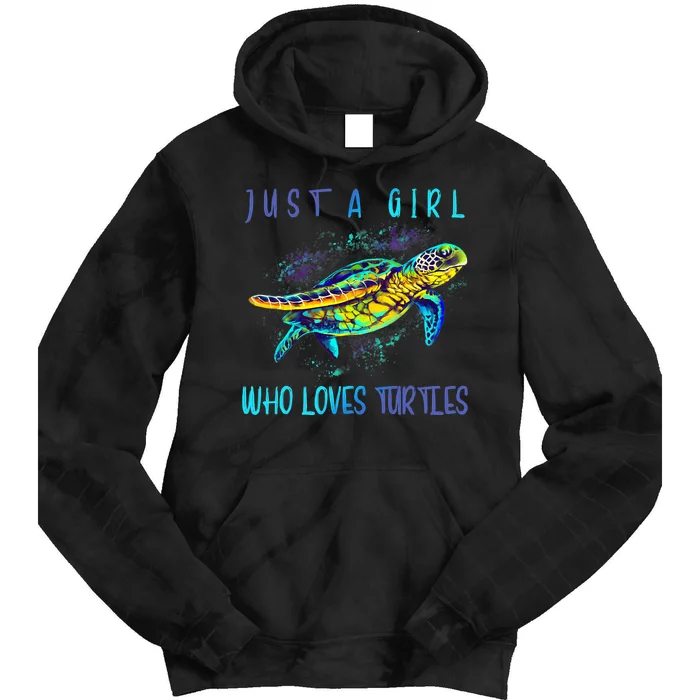 Funny Turtle Watercolor Sea Ocean Art Lovers Girl Tie Dye Hoodie