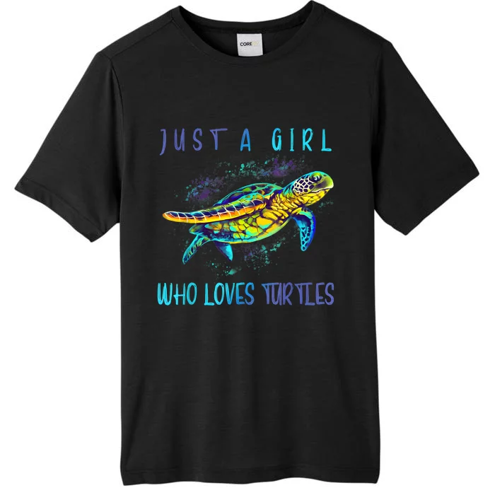 Funny Turtle Watercolor Sea Ocean Art Turtles Lovers Girl Outfit ChromaSoft Performance T-Shirt