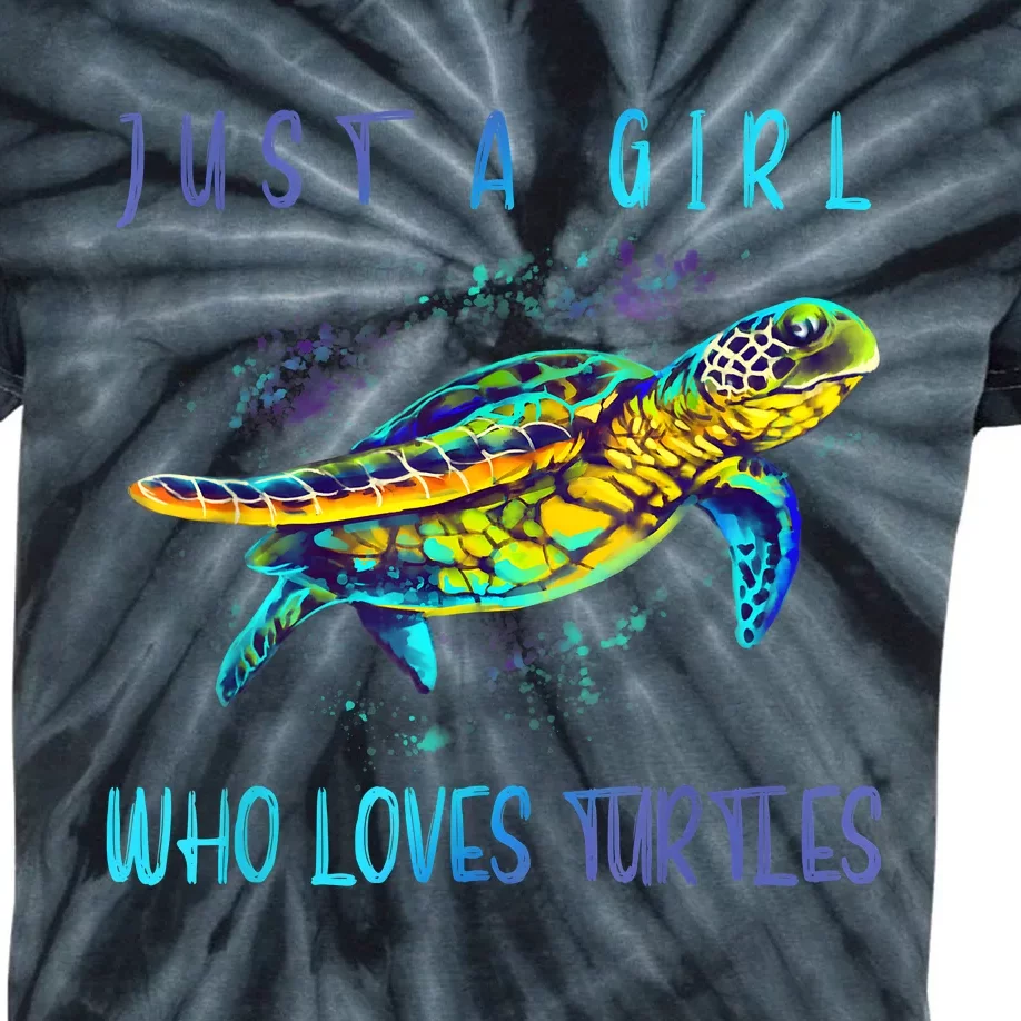 Funny Turtle Watercolor Sea Ocean Art Turtles Lovers Girl Outfit Kids Tie-Dye T-Shirt