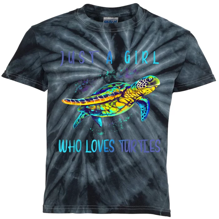 Funny Turtle Watercolor Sea Ocean Art Turtles Lovers Girl Outfit Kids Tie-Dye T-Shirt