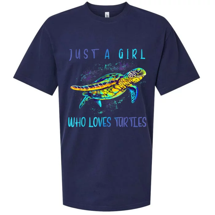 Funny Turtle Watercolor Sea Ocean Art Turtles Lovers Girl Outfit Sueded Cloud Jersey T-Shirt