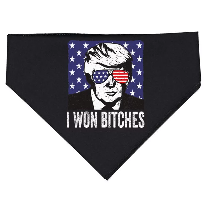 Funny Trump Won Bitches Political Humor USA-Made Doggie Bandana