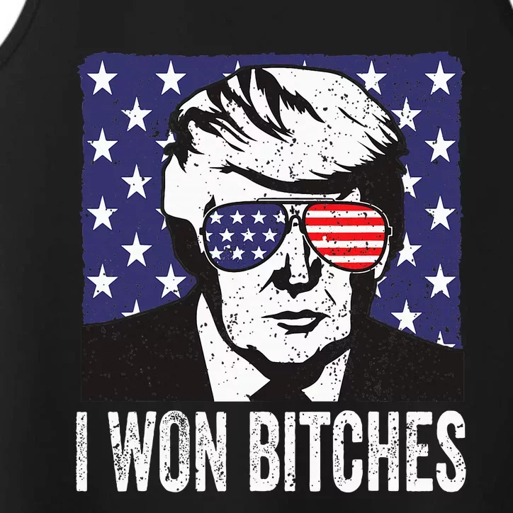 Funny Trump Won Bitches Political Humor Performance Tank