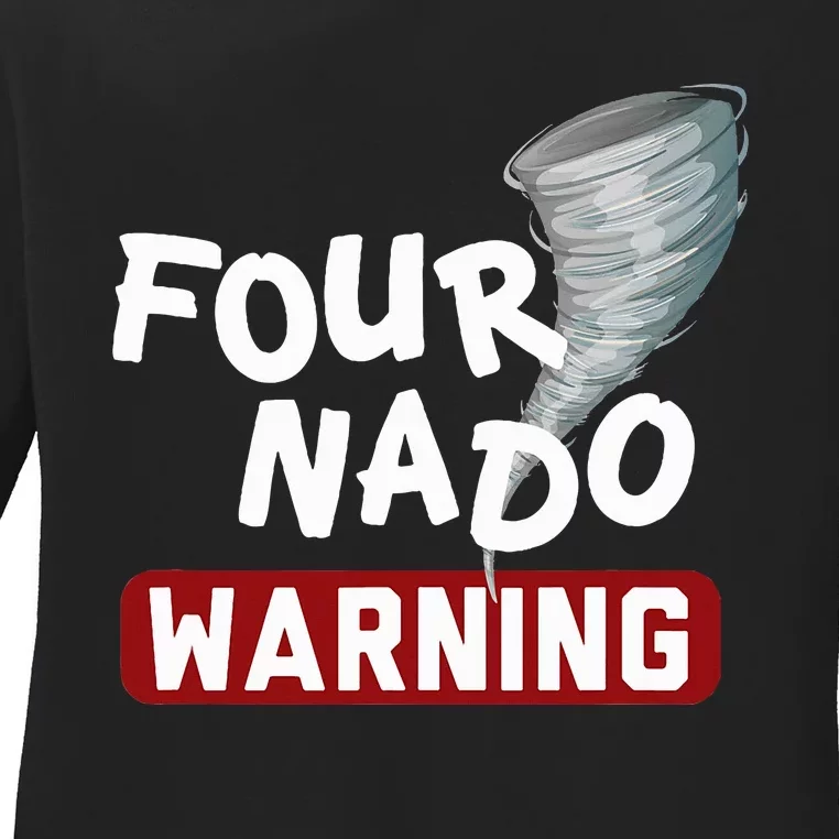 Fournado Tornado Watcher Chaser Birthday Ladies Long Sleeve Shirt