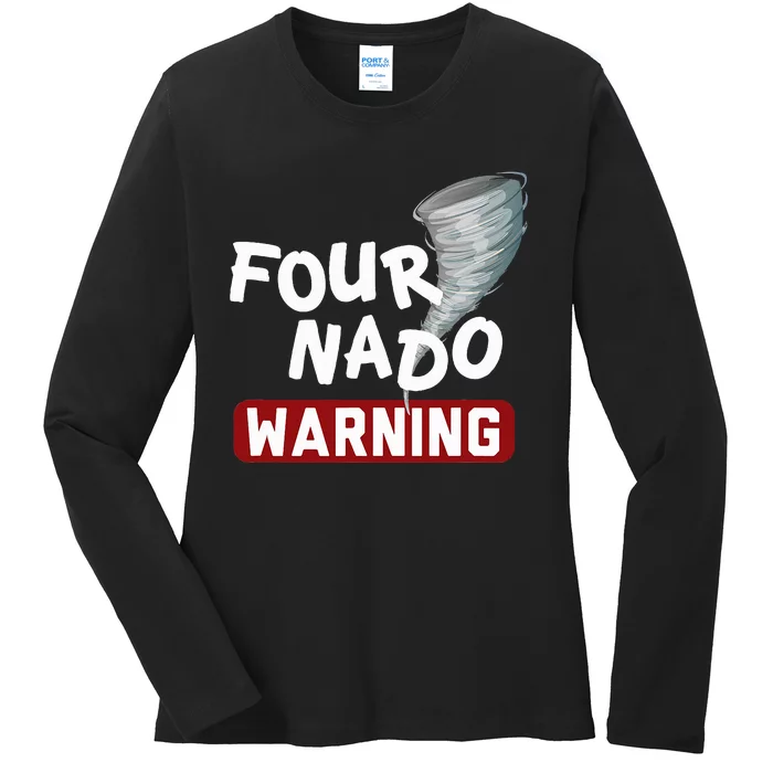 Fournado Tornado Watcher Chaser Birthday Ladies Long Sleeve Shirt