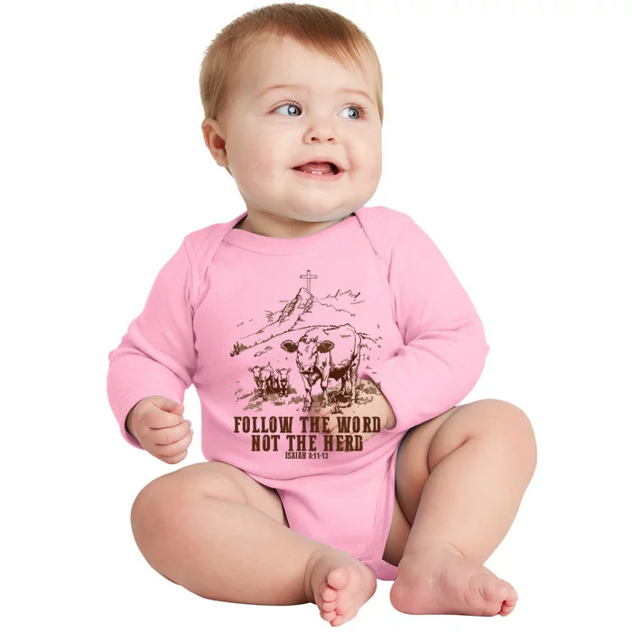 Follow The Word Not The Herd Baby Long Sleeve Bodysuit