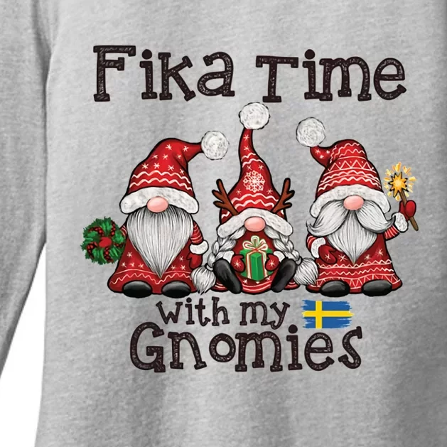 Fika Time With My Gnomies Gnome Christmas 2020 Gift Womens CVC Long Sleeve Shirt