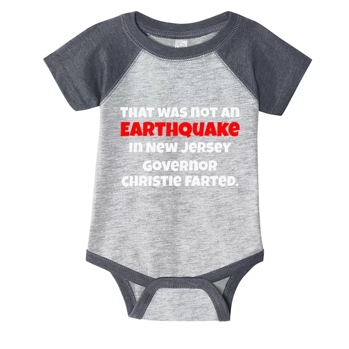 Funny That Was Not An Earthquake Governor Christie Farted Infant Baby Jersey Bodysuit