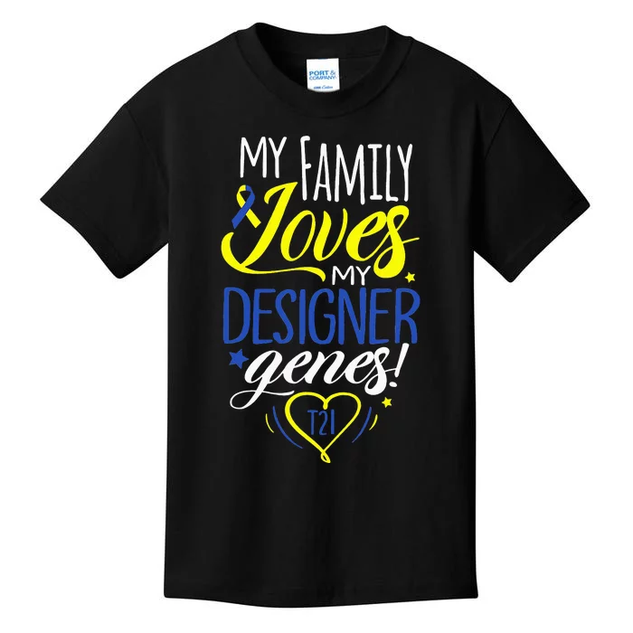 Family T21 World Down Syndrome Awareness Day Kids T-Shirt