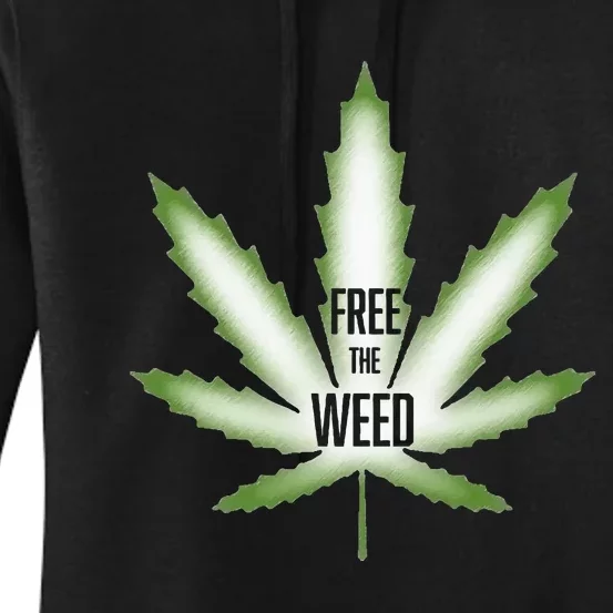 Free The Weed Marijuana Hemp Cannabis Christmas Stoner Gift Women's Pullover Hoodie