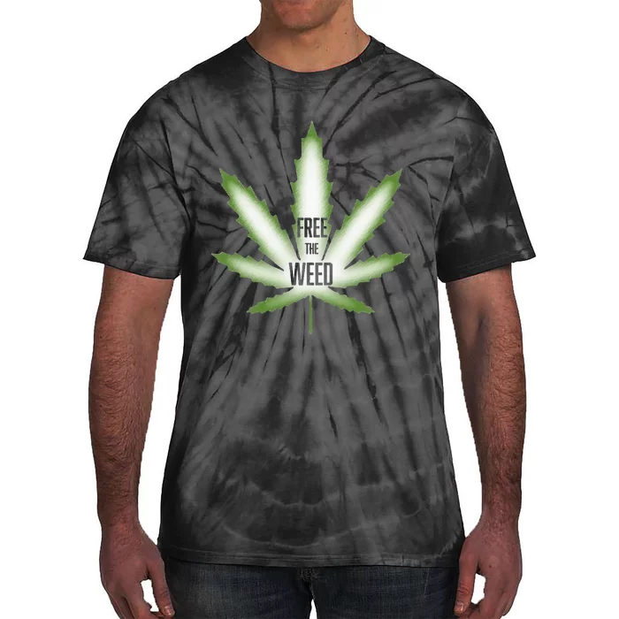 Free The Weed Marijuana Hemp Cannabis Christmas Stoner Gift Tie-Dye T-Shirt