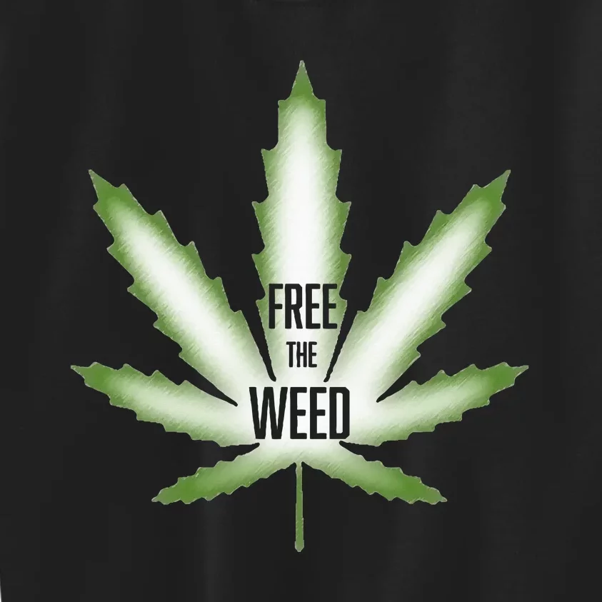 Free The Weed Marijuana Hemp Cannabis Christmas Stoner Gift Kids Sweatshirt