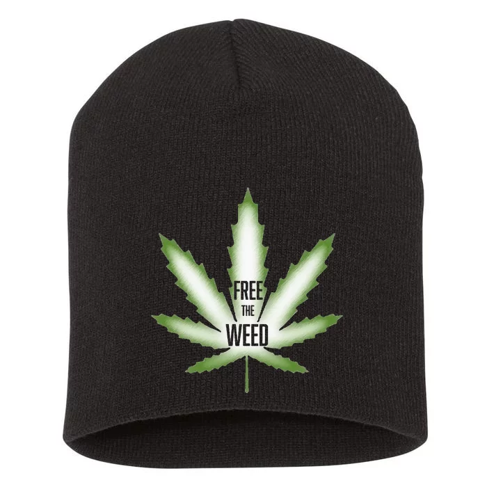 Free The Weed Marijuana Hemp Cannabis Christmas Stoner Gift Short Acrylic Beanie