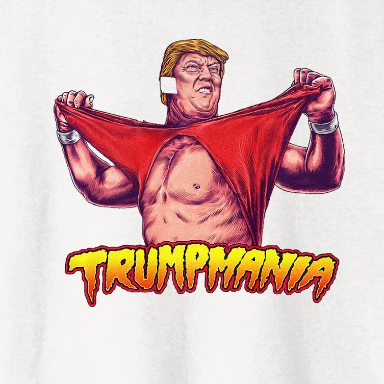 Funny Trumpmania Wrestling Meme 2024 Premium Women's Crop Top Tee