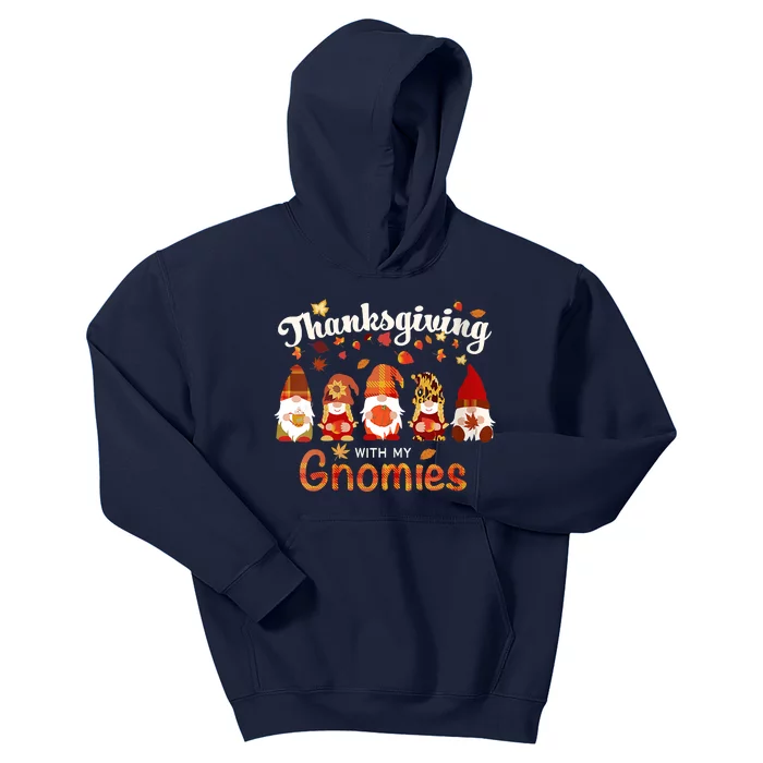 Funny Thanksgiving With My Gnomies Funny Shirt Fall Family Pumpkin Gnome Kids Hoodie