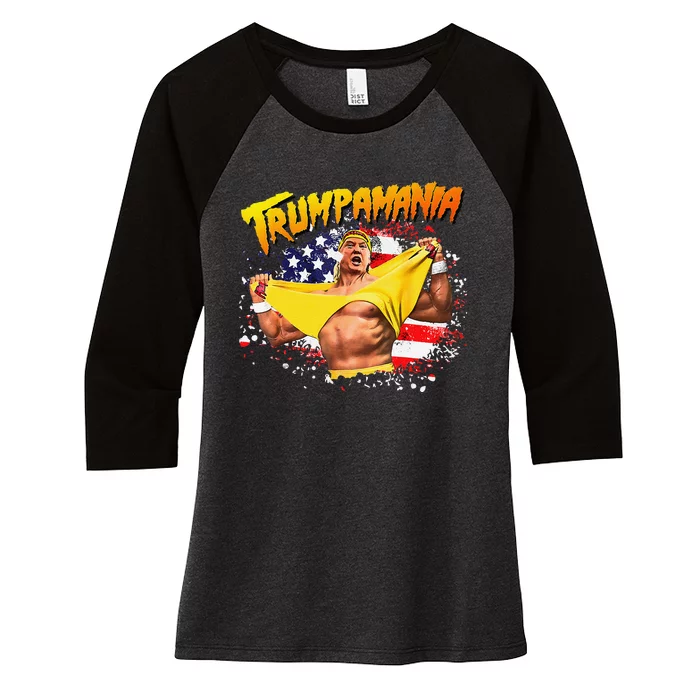 Funny Trumpmania Wrestling Meme 2024 Women's Tri-Blend 3/4-Sleeve Raglan Shirt