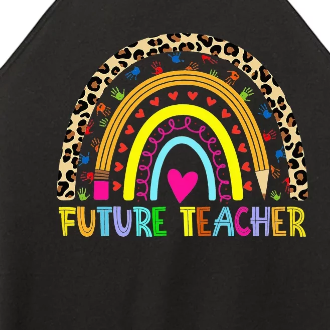 Future Teacher With rainbow And Book Teacher Women’s Perfect Tri Rocker Tank