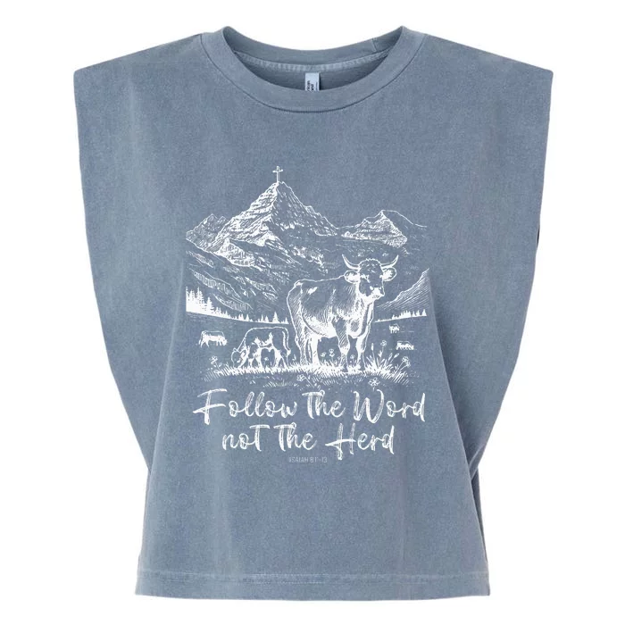 Follow The Word Not The Herd Garment-Dyed Women's Muscle Tee