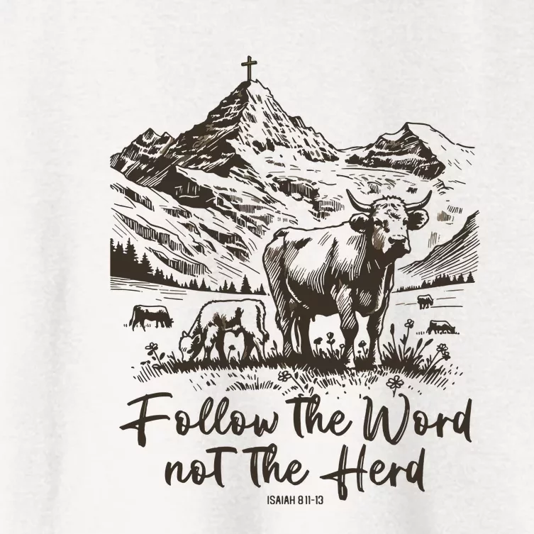 Follow The Word Not The Herd Women's Crop Top Tee