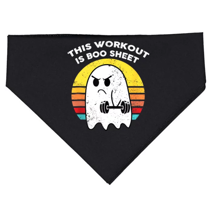 Funny This Workout Is Boo Sheet Halloween Ghost Exercise Gym USA-Made Doggie Bandana