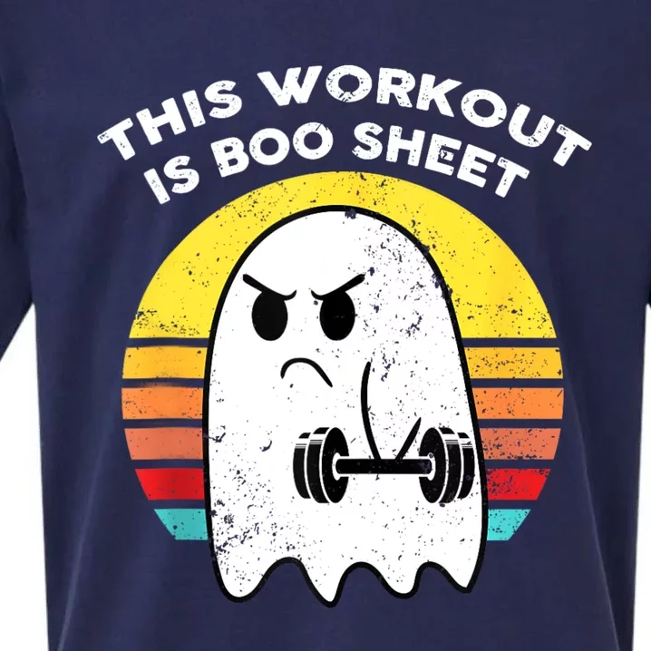 Funny This Workout Is Boo Sheet Halloween Ghost Exercise Gym Sueded Cloud Jersey T-Shirt