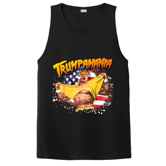 Funny Trumpmania Wrestling Meme 2024 Performance Tank