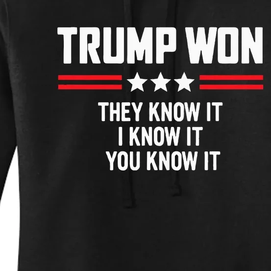 Funny Trump Won They Know It I Know It You Know It Women's Pullover Hoodie