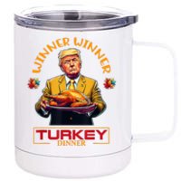 Funny Thanksgiving Winner Winner Turkey Dinner Trump Apparel 12 oz Stainless Steel Tumbler Cup