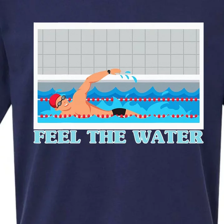 Feel The Water Swimming Sport Swimmer Sueded Cloud Jersey T-Shirt