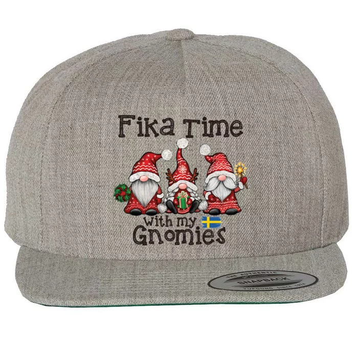 Fika Time With My Gnomies Gnome Christmas 2020 Meaningful Gift Wool Snapback Cap