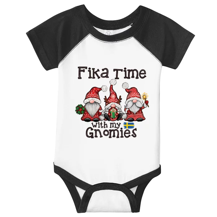 Fika Time With My Gnomies Gnome Christmas 2020 Meaningful Gift Infant Baby Jersey Bodysuit