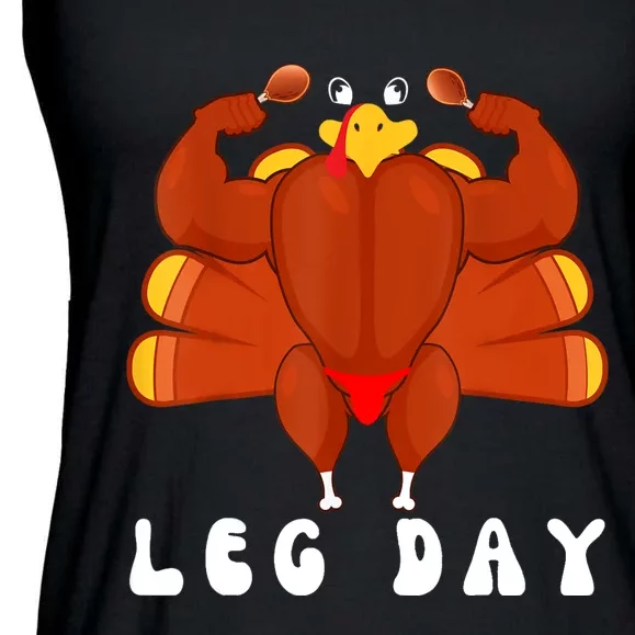 Funny Turkey Workout Gym Leg Day Bodybuilding Ladies Essential Flowy Tank