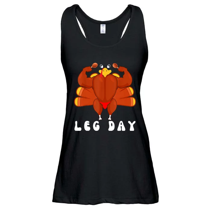 Funny Turkey Workout Gym Leg Day Bodybuilding Ladies Essential Flowy Tank