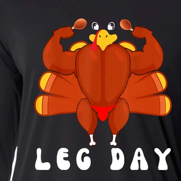 Funny Turkey Workout Gym Leg Day Bodybuilding Cooling Performance Long Sleeve Crew