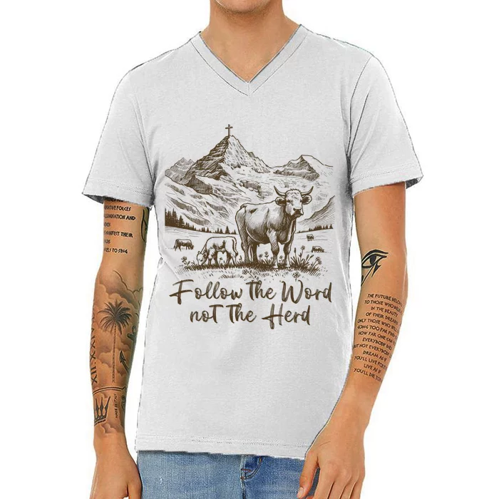 Follow The Word Not The Herd V-Neck T-Shirt