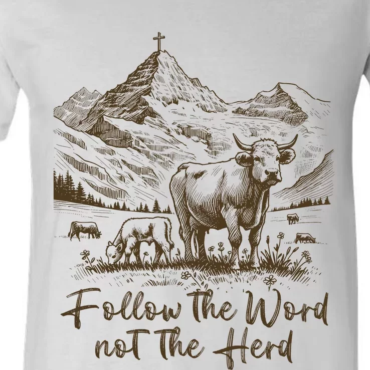 Follow The Word Not The Herd V-Neck T-Shirt