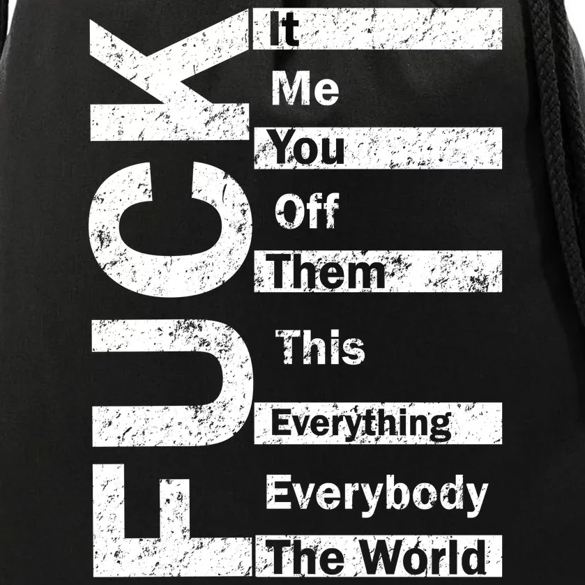 F The World Drawstring Bag