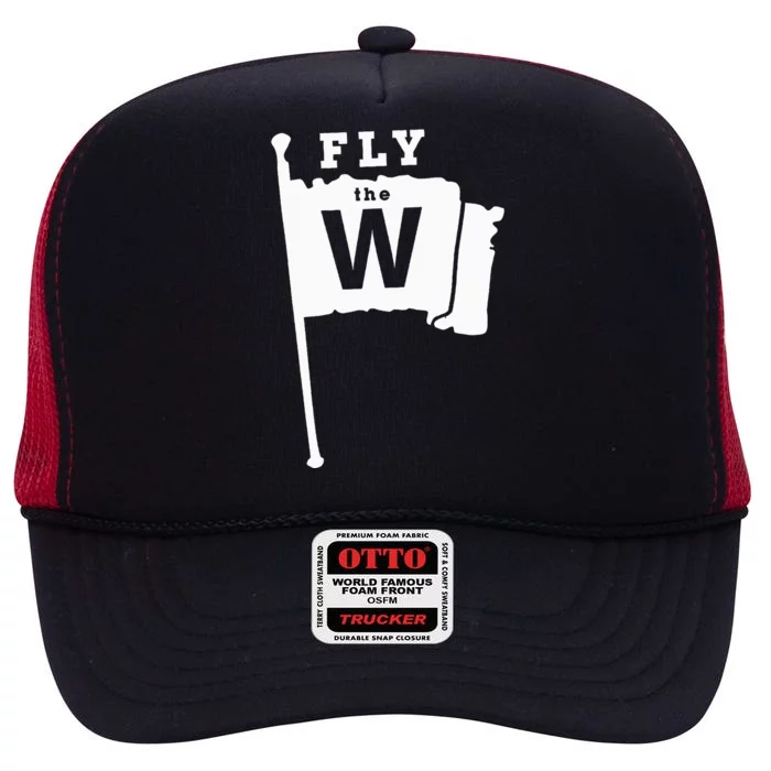 Fly The W Chicago Baseball Winning Flag High Crown Mesh Trucker Hat