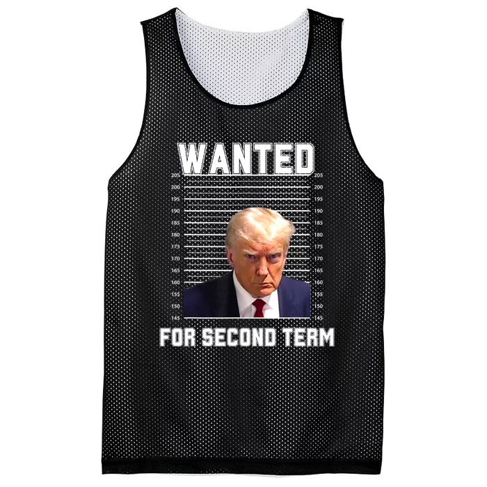 Funny Trump Wanted For Second Term QuoteGreat 2nd Term 2024 Mesh Reversible Basketball Jersey Tank