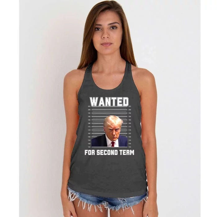 Funny Trump Wanted For Second Term QuoteGreat 2nd Term 2024 Women's Knotted Racerback Tank