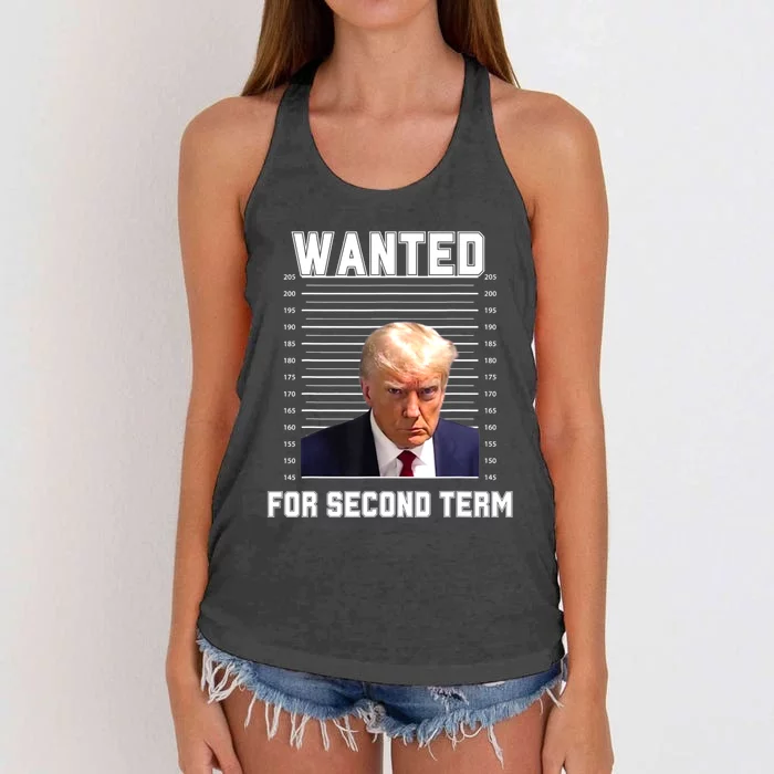 Funny Trump Wanted For Second Term QuoteGreat 2nd Term 2024 Women's Knotted Racerback Tank