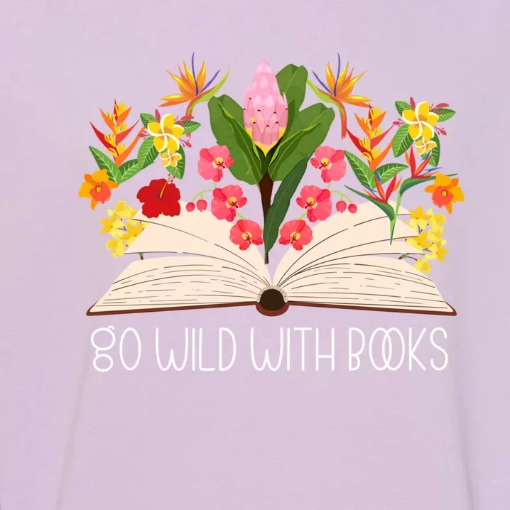 Flower Teacher Wildflower Summer Floral Book Lover Gift Garment-Dyed Sweatshirt