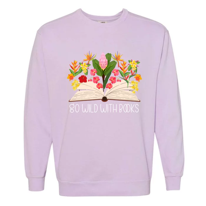 Flower Teacher Wildflower Summer Floral Book Lover Gift Garment-Dyed Sweatshirt