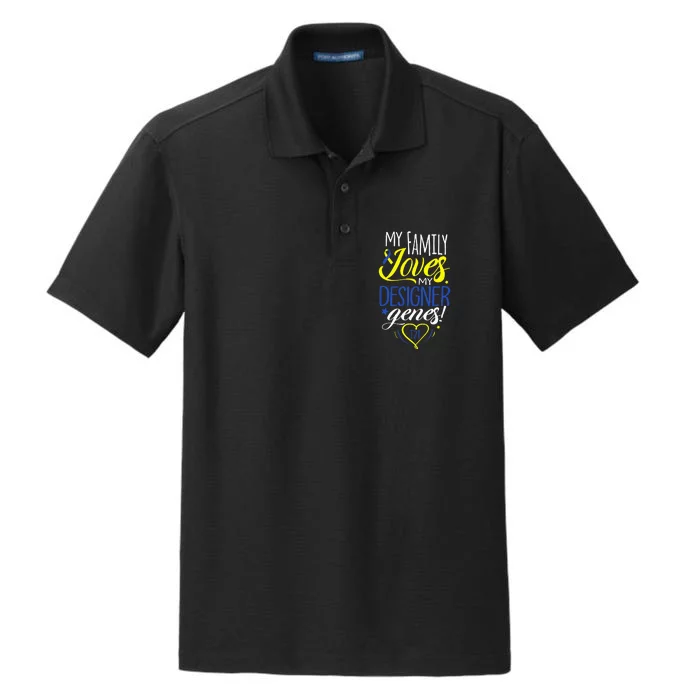 Family T21 World Down Syndrome Awareness Day Dry Zone Grid Performance Polo