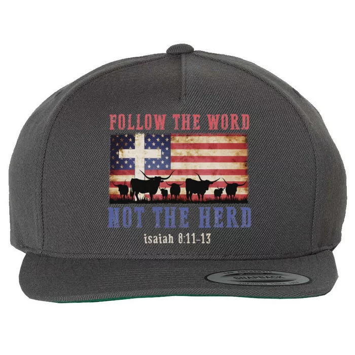 Follow The Word Not The Herd Christian Faith Design Wool Snapback Cap