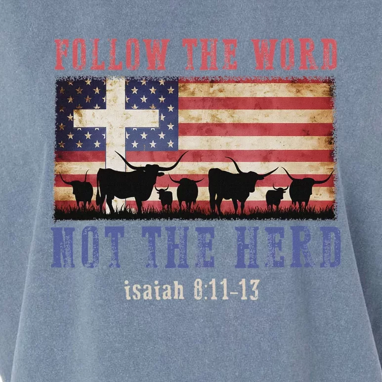 Follow The Word Not The Herd Christian Faith Design Garment-Dyed Women's Muscle Tee